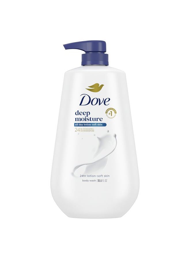 Dove غسول الجسم عميق الترطيب لمدة 24 ساعة - مرطب للبشرة الناعمة غسول مرطب للبشرة بدون كبريتات وبدون بارابين 30.6 أونصة - Image 1